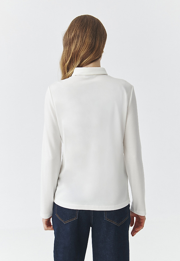 ŽENSKA PLETENA BLUZA Z NASTAVLJIVIMI ROKAVI - FLEA ŽENSKA PLETENA BLUZA Z NASTAVLJIVIMI ROKAVI - FLEA ECRU 4