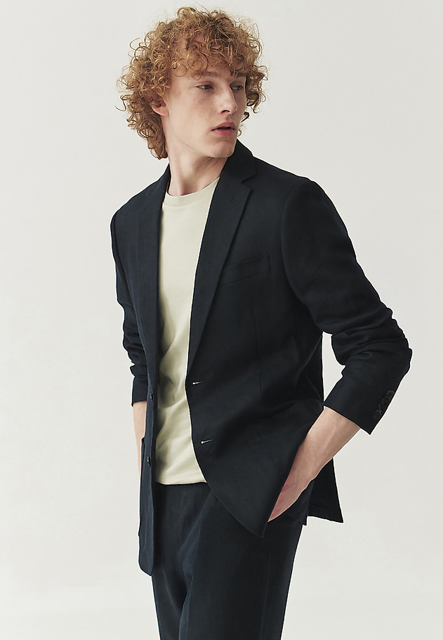 PÁNSKY ĽANOVÝ BLAZER - MATEO PÁNSKY ĽANOVÝ BLAZER - MATEO NÁMORNÍCKA MODRÁ 2