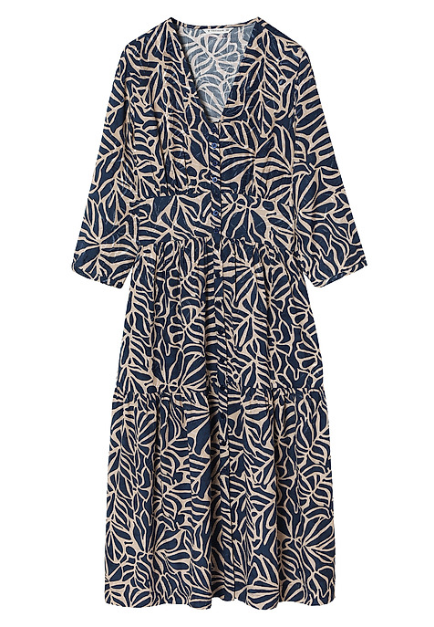 LADIES’ PATTERNED DRESS WITH 3/4 SLEEVES - KAMDI MULTICOLOR 2