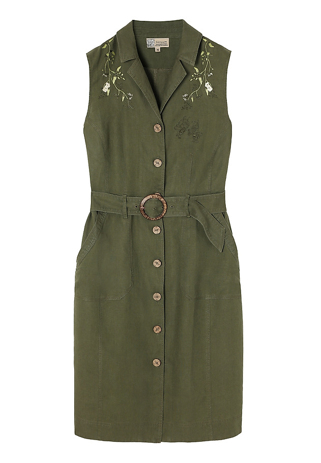 SLEEVELESS LINEN SCHMISSERIE - SOFORINA SLEEVELESS LINEN SCHMISSERIE - SOFORINA KHAKI 6