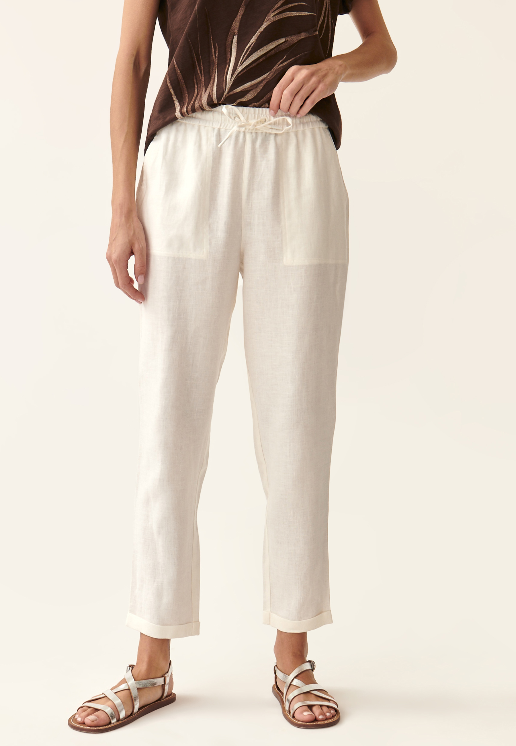 LNĚNÉ KALHOTY SE ZAVAZOVÁNÍM NOLINO