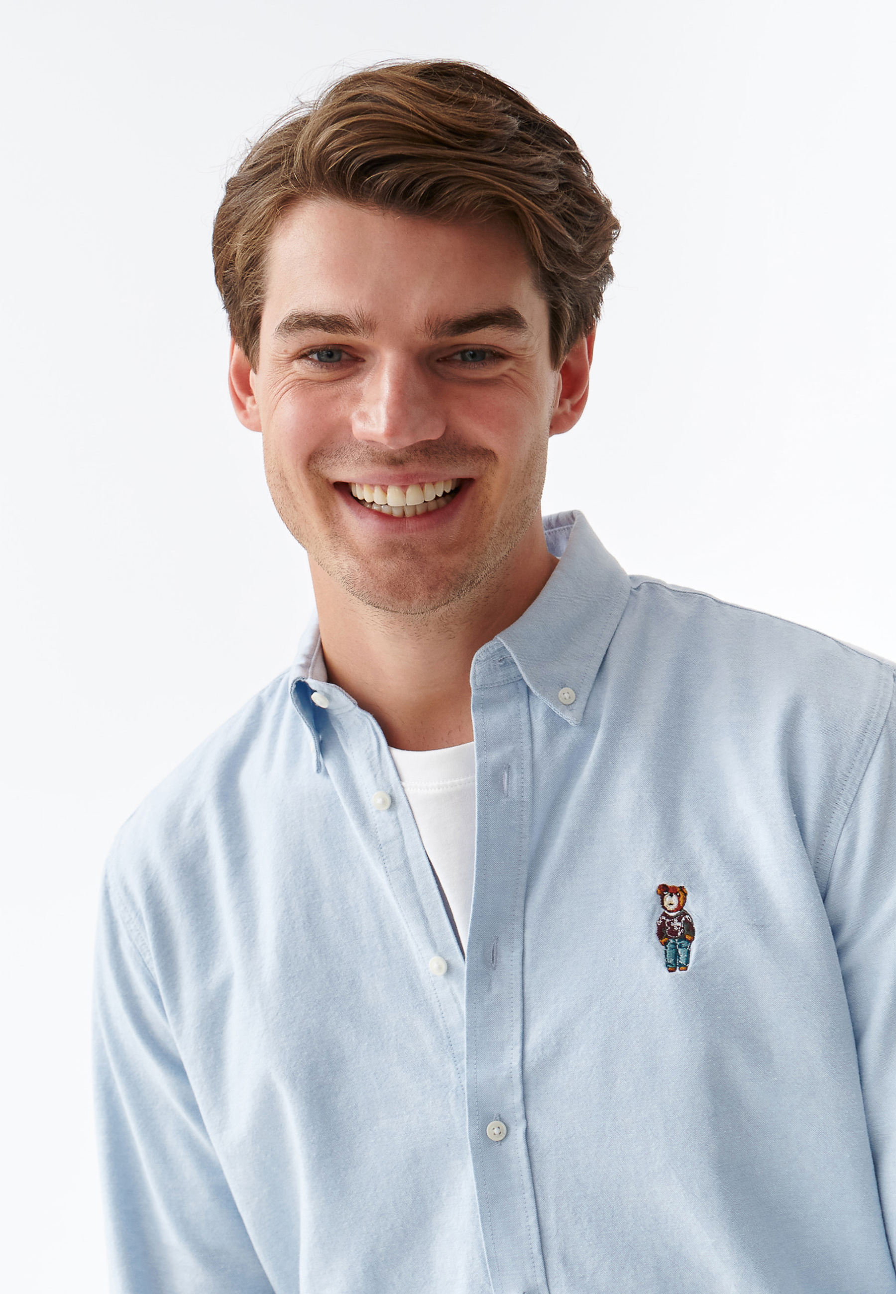 KLASYCZNA KOSZULA MĘSKA Z DŁUGIM RĘKAWEM FIRSTIE 3 MODERN NIEBIESKI 2