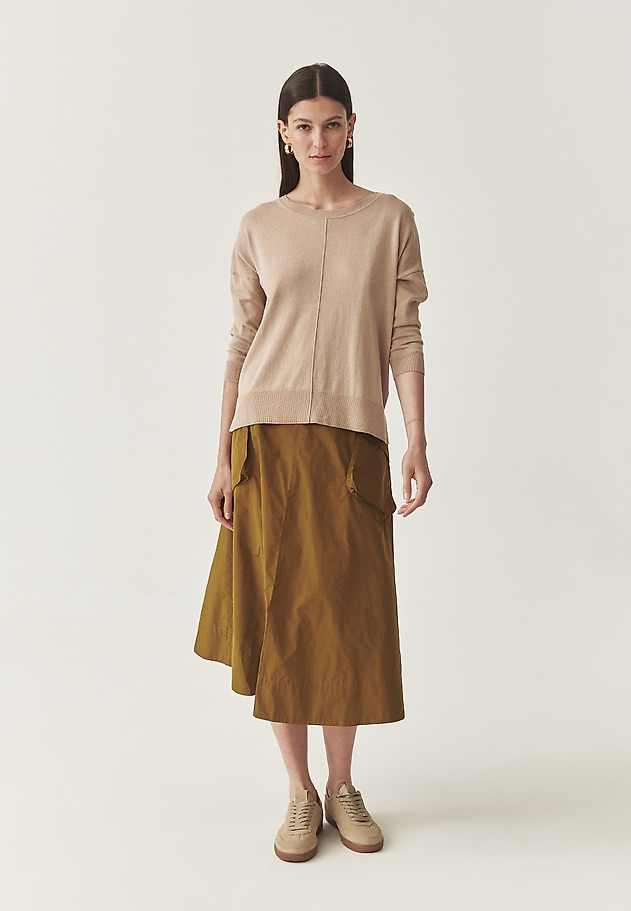 STYLOWY SWETER Z BAWEŁNĄ - NALA STYLOWY SWETER Z BAWEŁNĄ - NALA BEŻOWY 5