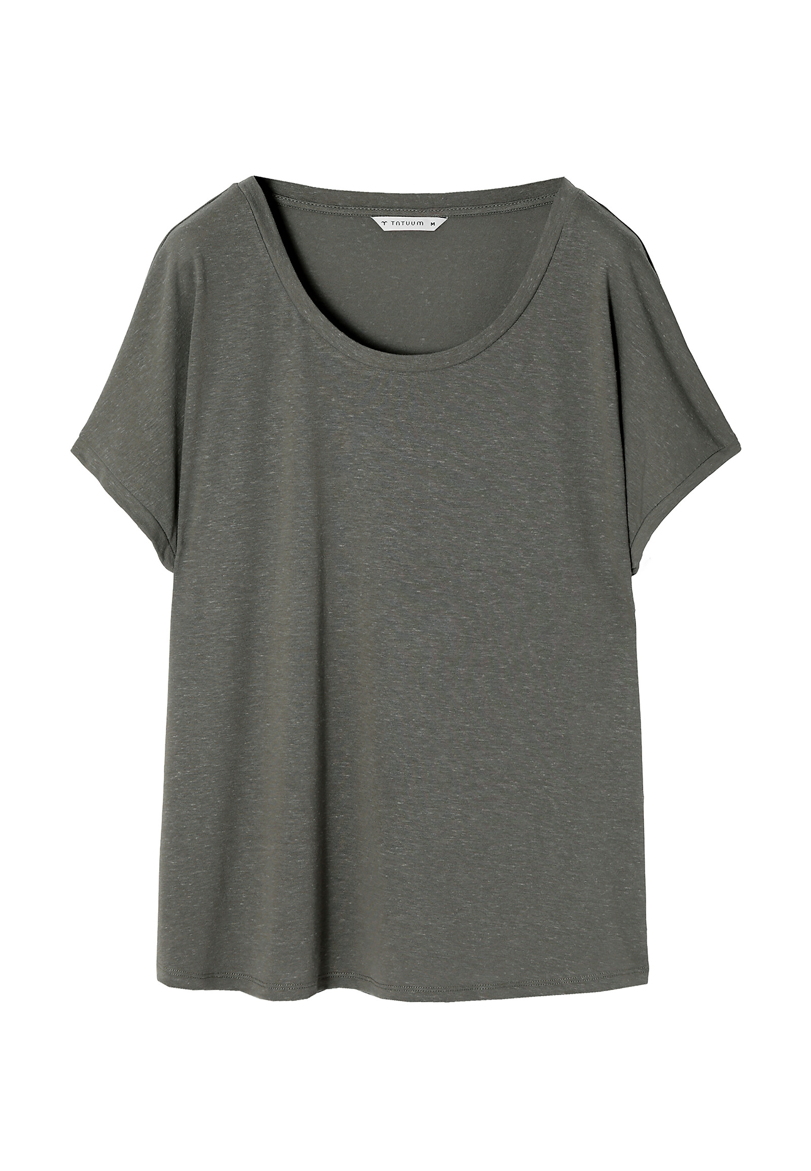 BLUZKA DAMSKA DZIANINOWA Z KRÓTKIM RĘKAWEM DAVIJA BLUZKA DAMSKA DZIANINOWA Z KRÓTKIM RĘKAWEM DAVIJA KHAKI 88925