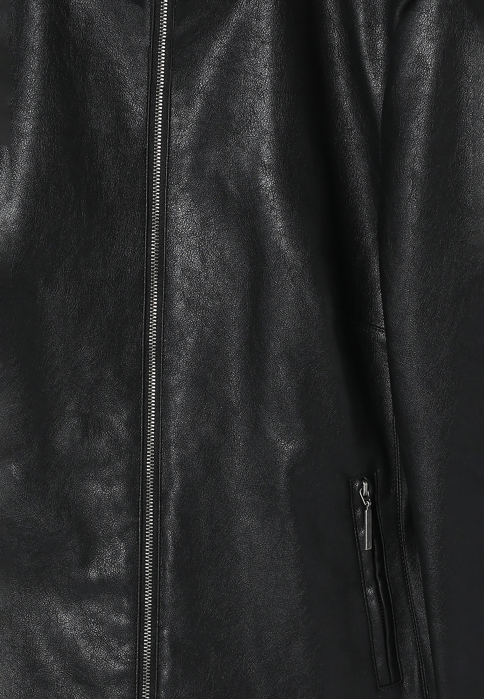 LADIES’ JACKET MADE FROM LEATHER-LOOK FABRIC - BAMI LADIES’ JACKET MADE FROM LEATHER-LOOK FABRIC - BAMI BLACK 117217