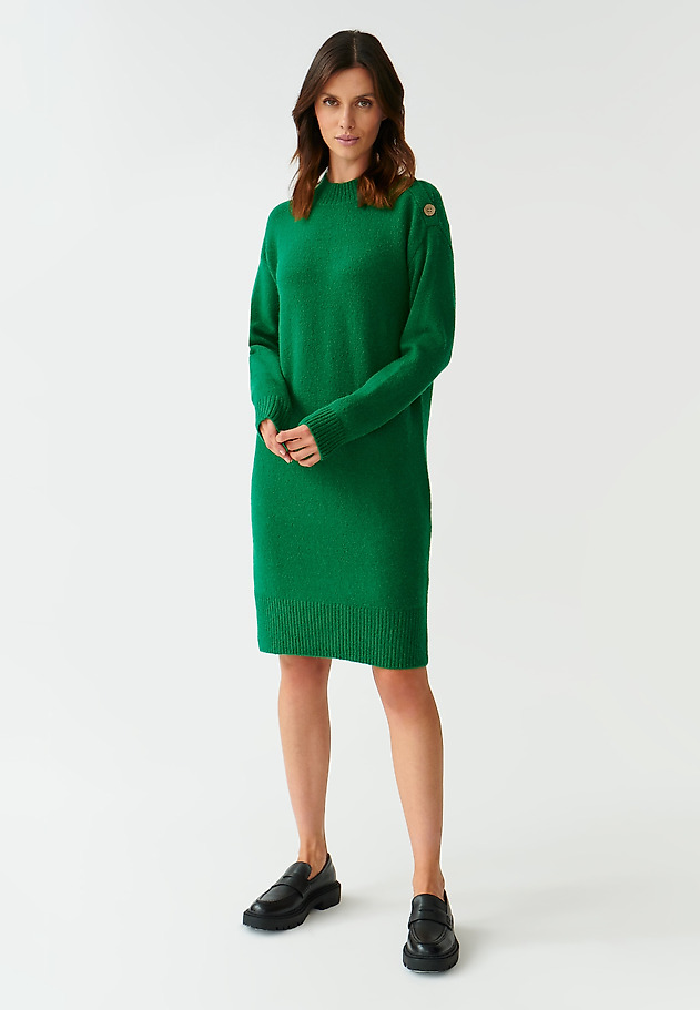 LADIES’ DRESS WITH A HALF TURTLENECK ANICA LADIES’ DRESS WITH A HALF TURTLENECK ANICA GREEN 1