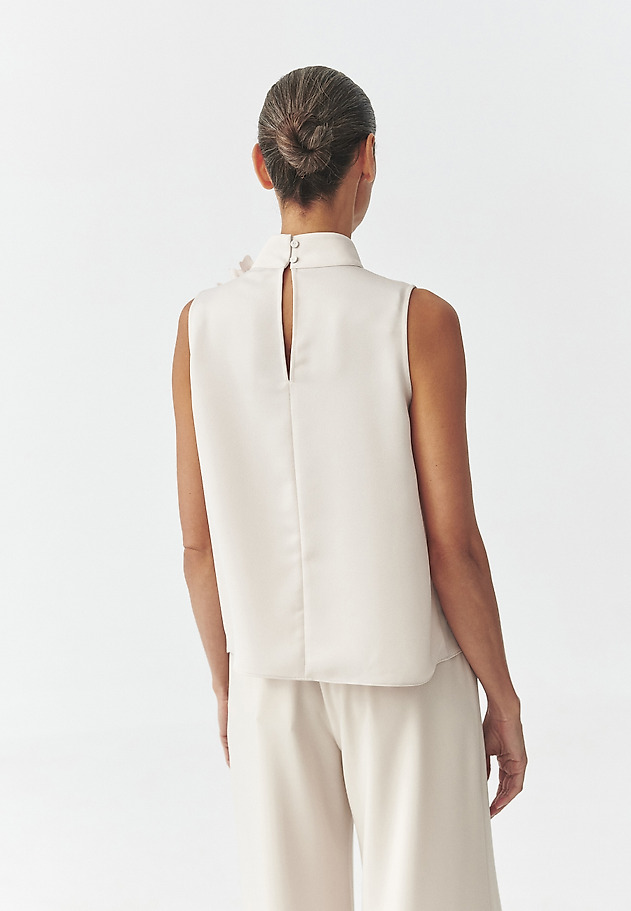 WOVEN BLOUSE WITH FLORAL MOTIF — FLORIANA WOVEN BLOUSE WITH FLORAL MOTIF — FLORIANA BEŻOWY 3