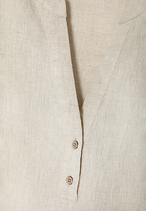 LADIES’ LINEN BLOUSE WITH COCONUT BUTTONS - MARELLI BEIGE 2