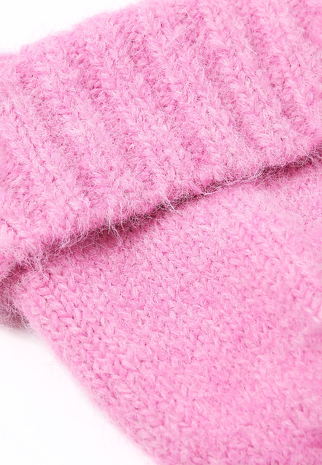 KNITTED BEANIE WITH ROLLED-UP HEM — HANNA KNITTED BEANIE WITH ROLLED-UP HEM — HANNA RÓŻOWY 2
