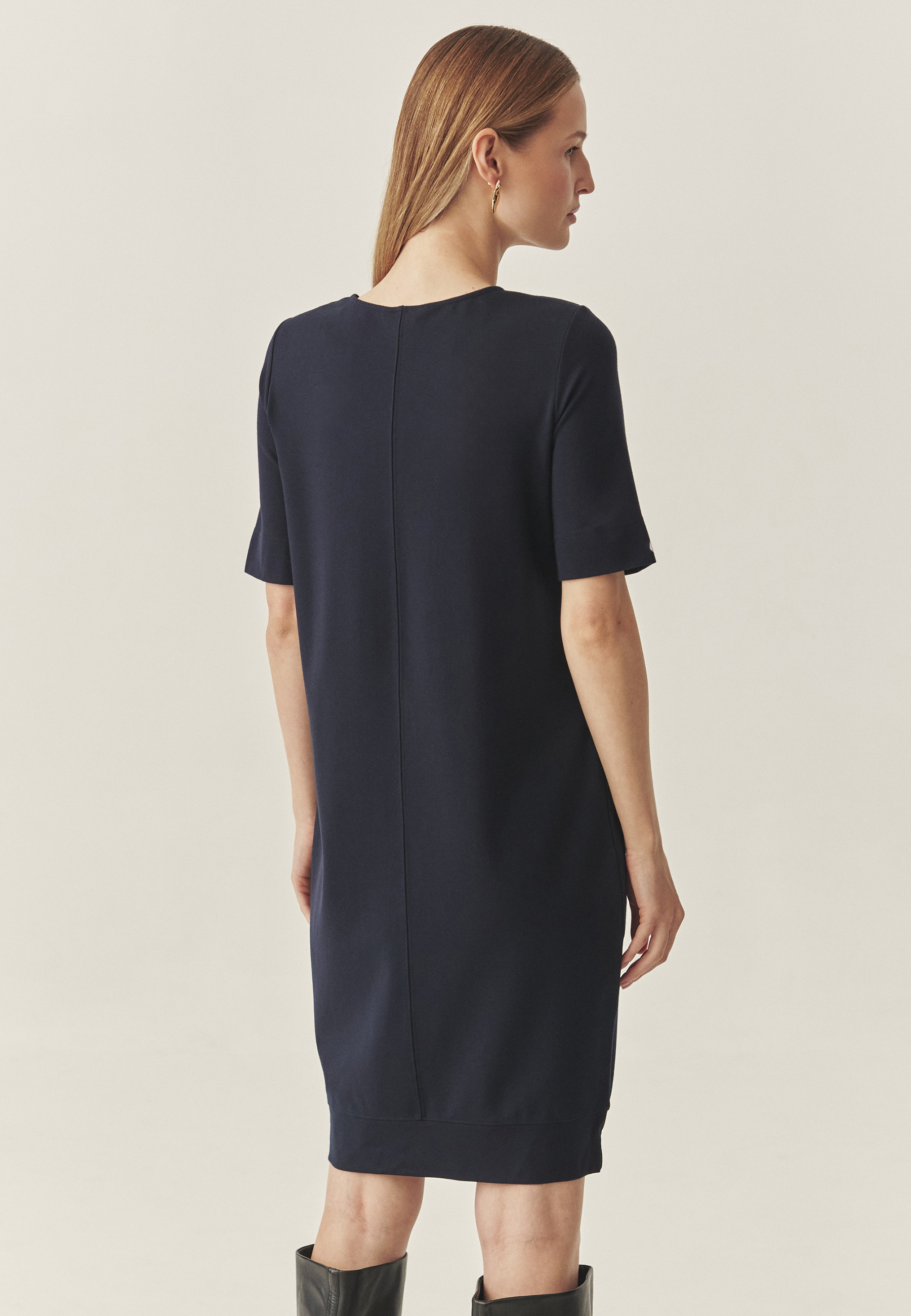 ROCHIE TRICOTATĂ CU MÂNECI SCURTE ȘI CU DECOLTEU ÎN FORMA LITEREI „V” - KOKORA BLEUMARIN 2