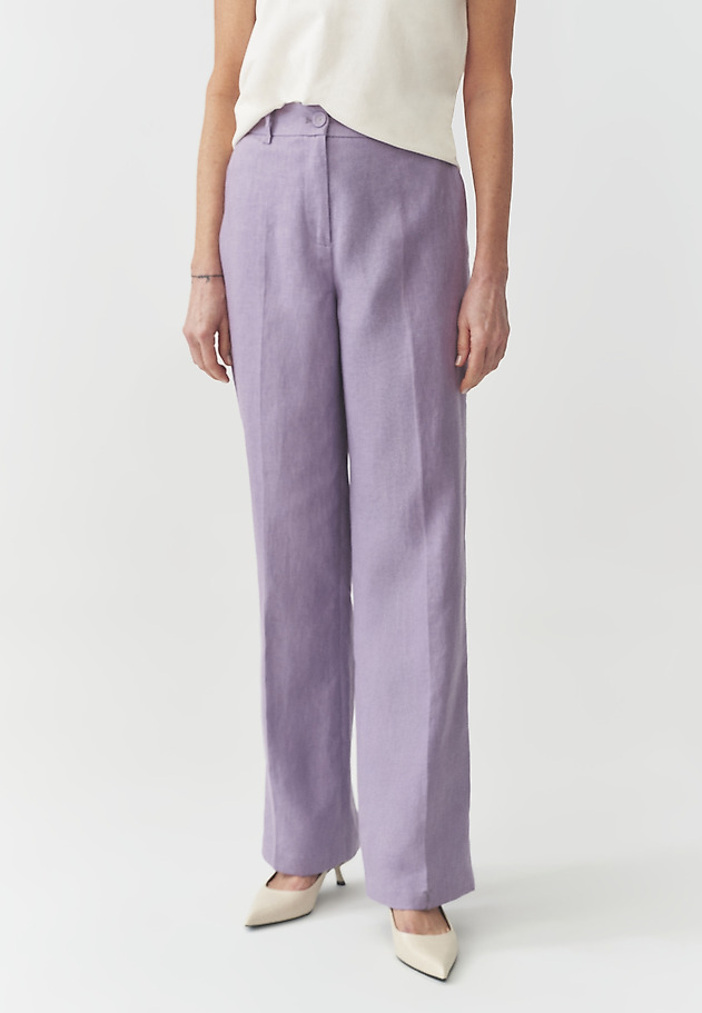LINEN WIDE-LEG TROUSERS — LANTO 1 LINEN WIDE-LEG TROUSERS — LANTO 1 FIOLETOWY 4