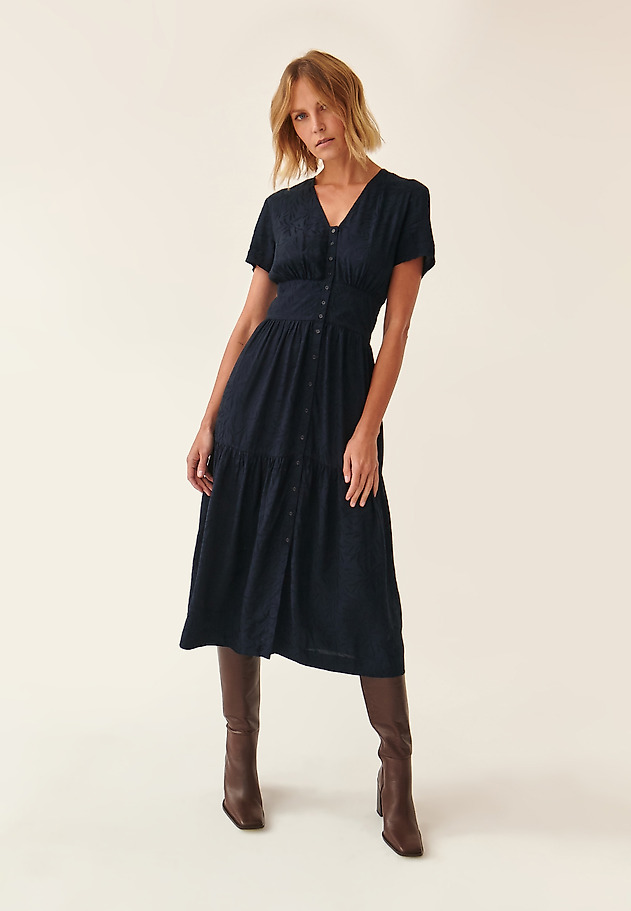LADIES' SHORT-SLEEVE DRESS KAMDI 2 LADIES' SHORT-SLEEVE DRESS KAMDI 2 NAVY BLUE 1