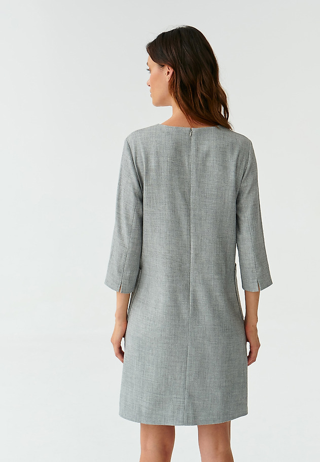 CLASSIC LADIES’ DRESS WITH 3/4 SLEEVES SKAPI CLASSIC LADIES’ DRESS WITH 3/4 SLEEVES SKAPI SZARY 4