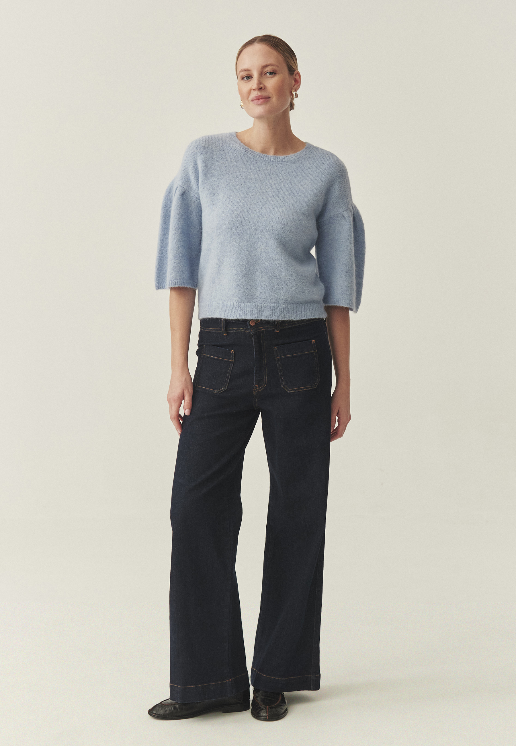 SWETER Z WEŁNĄ I ALPAKĄ - ANDY NIEBIESKI 2