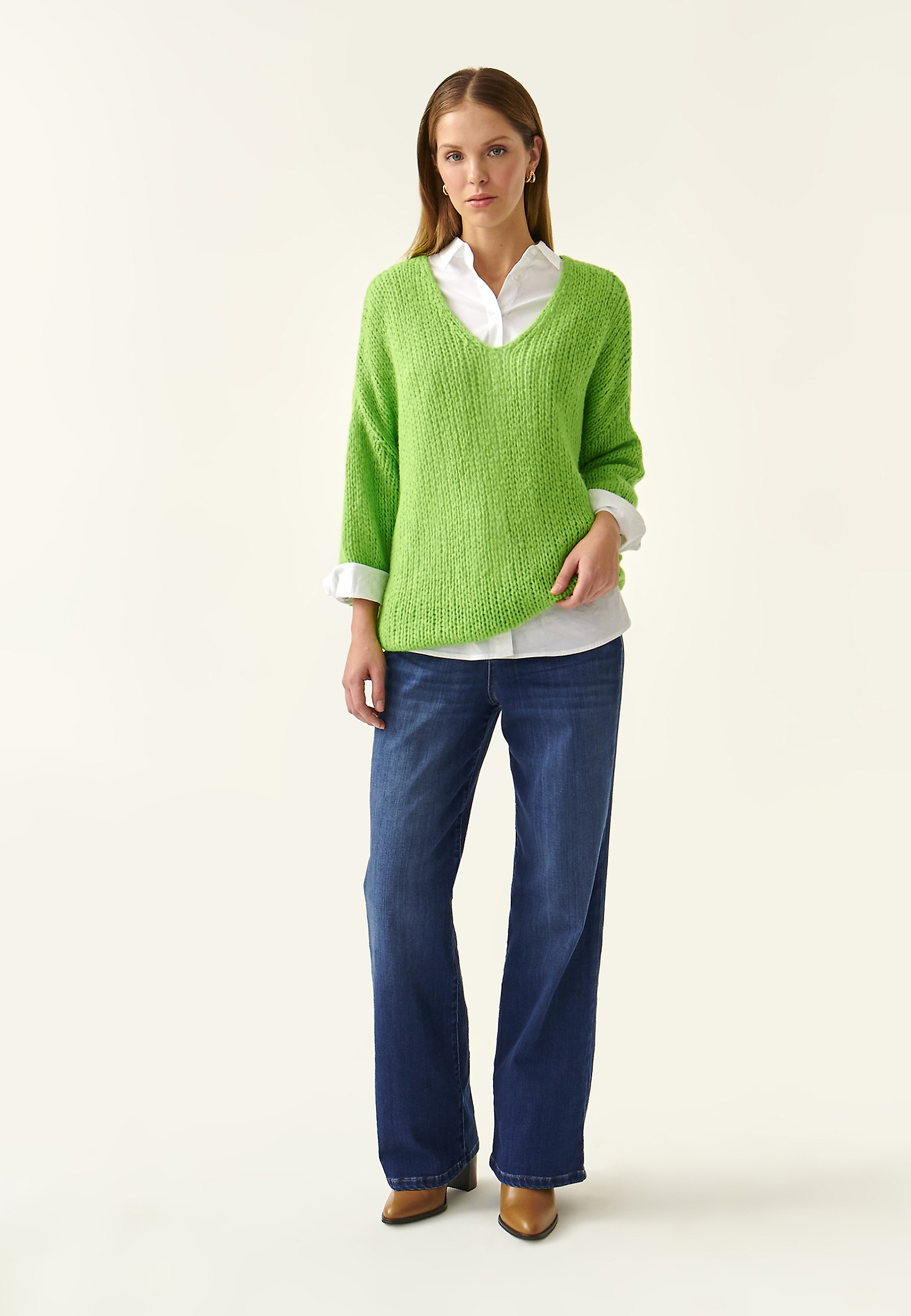 LÁGY SWEATER LÁTHATÓ SZÖVETTEL BAJANA LÁGY SWEATER LÁTHATÓ SZÖVETTEL BAJANA ZÖLD 86331