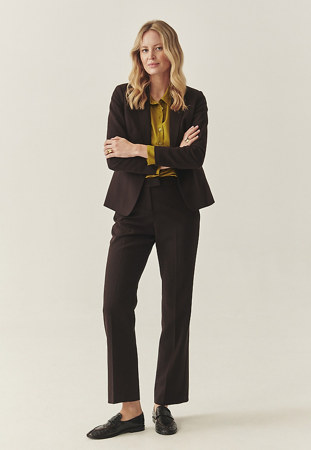 DARK CHOCOLATE SUIT TROUSERS - LAURANIA DARK CHOCOLATE SUIT TROUSERS - LAURANIA BROWN 1