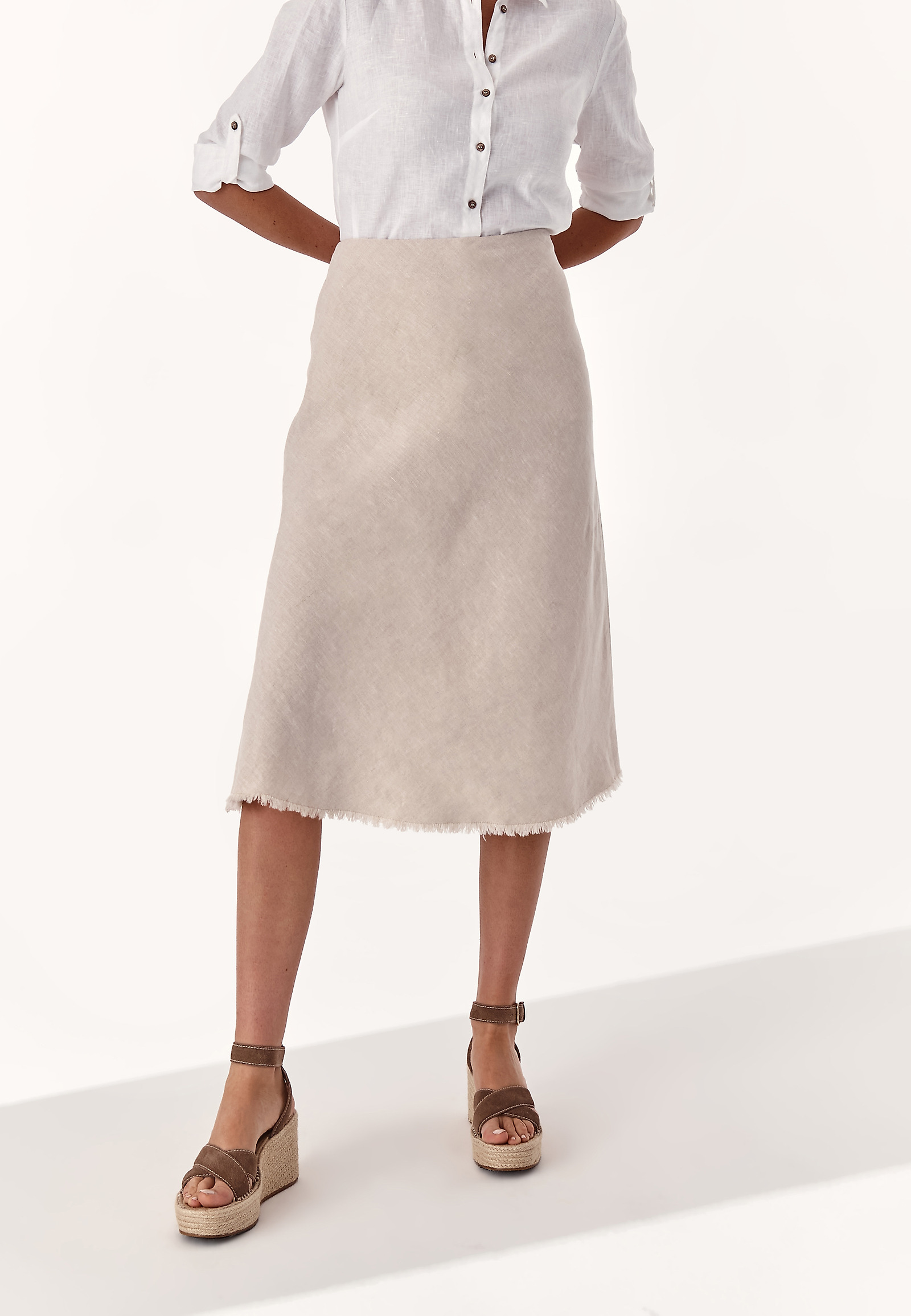 SPÓDNICA MIDI URBI SPÓDNICA MIDI URBI BEŻOWY 79228