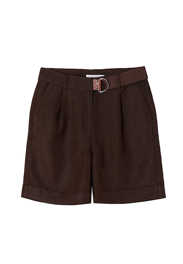 LADIES' LINEN SHORTS KOSOKO LADIES' LINEN SHORTS KOSOKO BROWN 5
