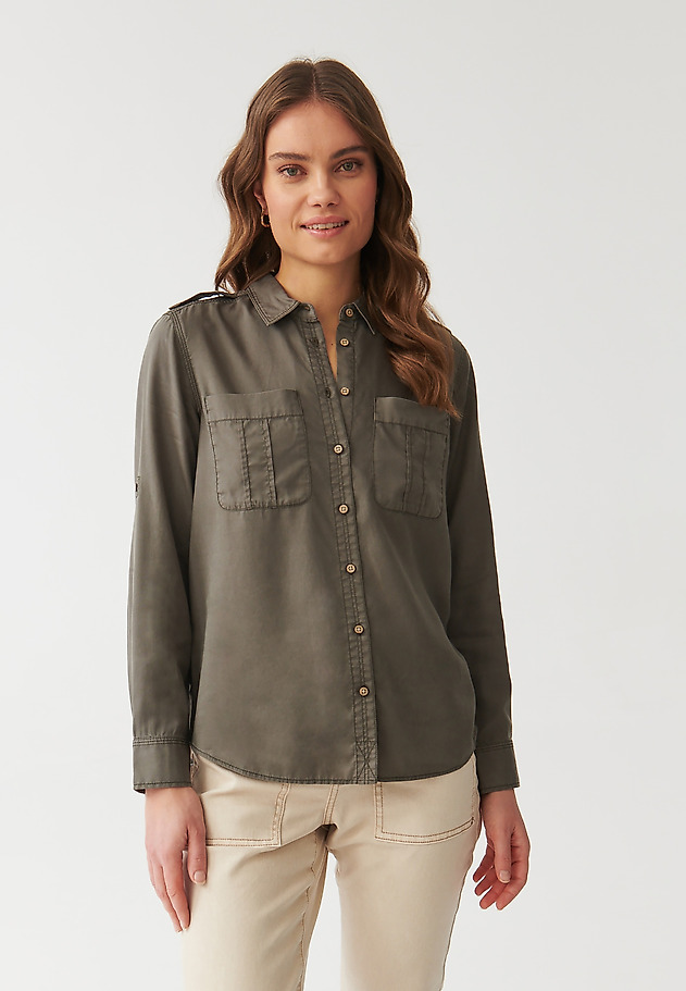 LADIES’ SHIRT WITH EPAULETTES - KORSANA LADIES’ SHIRT WITH EPAULETTES - KORSANA KHAKI 3