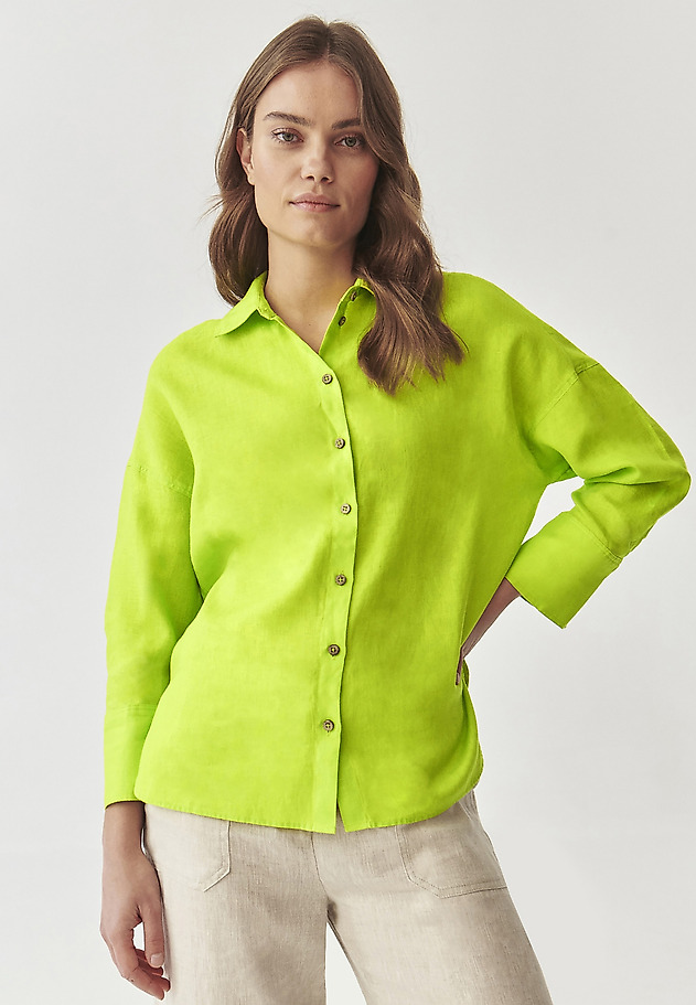 LADIES’ COMFORTABLE LINEN SHIRT - ANDRAGIA 1 LADIES’ COMFORTABLE LINEN SHIRT - ANDRAGIA 1 ZIELONY 9