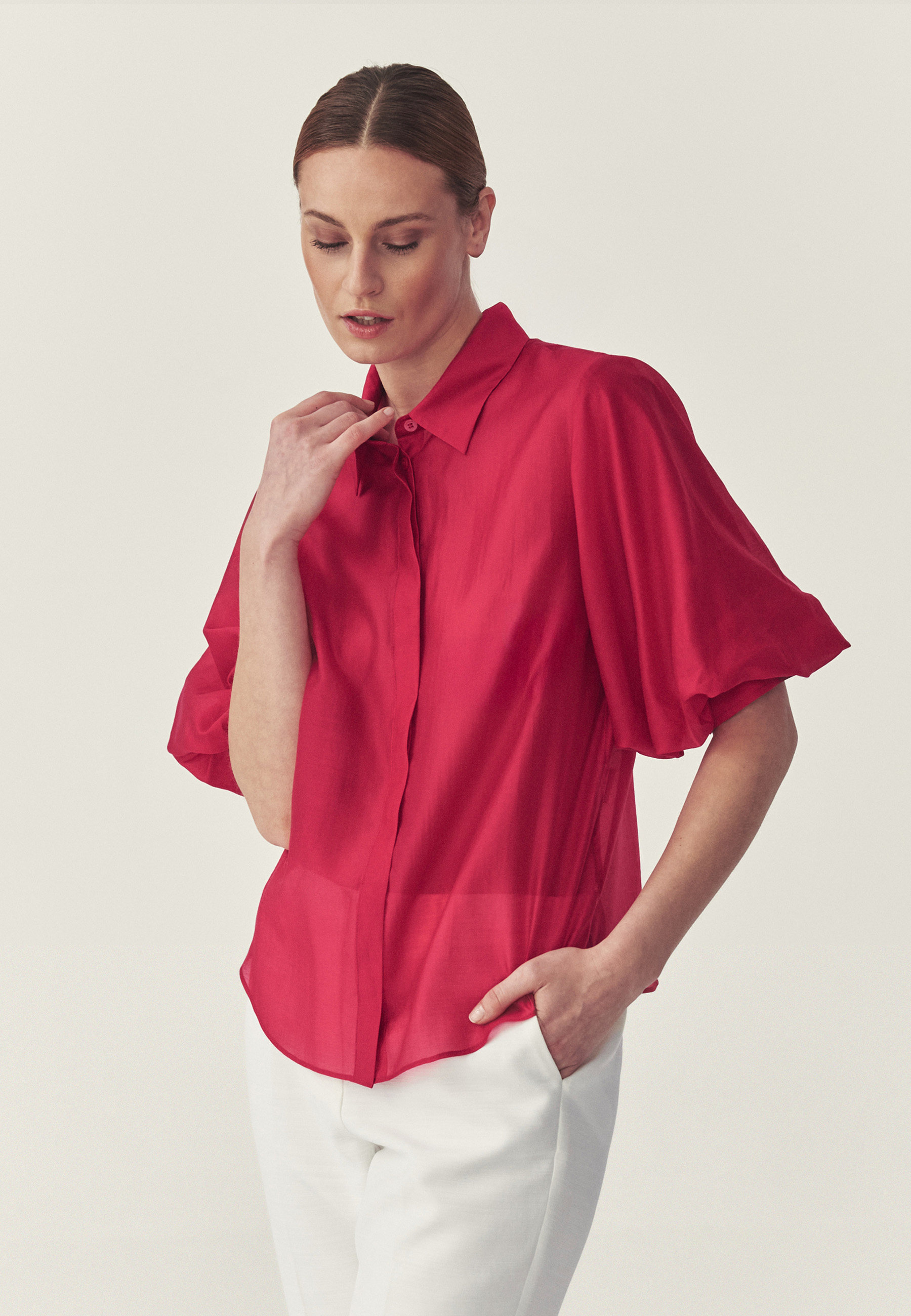 BUFIASTA KOSZULA Z LYOCELLU TENCEL™ - KIOTO 2 RÓŻOWY 2