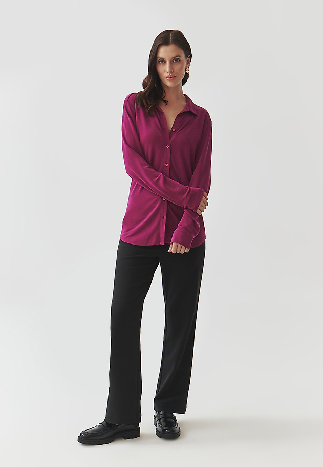 LADIES' KNITTED SHIRT WITH COLLAR — GANKO LADIES' KNITTED SHIRT WITH COLLAR — GANKO FIOLETOWY 2