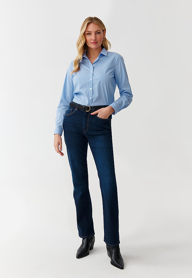 CLASSIC LADIES’ STRIPED SHIRT - ELISHA 1 CLASSIC LADIES’ STRIPED SHIRT - ELISHA 1 NIEBIESKI 2
