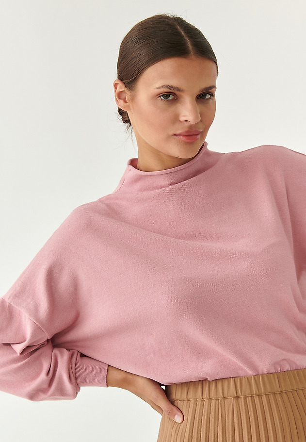 LADIES' OVERSIZED PULLOVER WITH MOCK TURTLENECK NAVI LADIES' OVERSIZED PULLOVER WITH MOCK TURTLENECK NAVI PINK 1