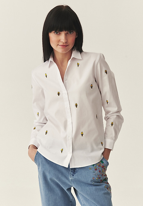 HAFTOWANA KOSZULA Z BAWEŁNĄ - EDINA HAFTOWANA KOSZULA Z BAWEŁNĄ - EDINA