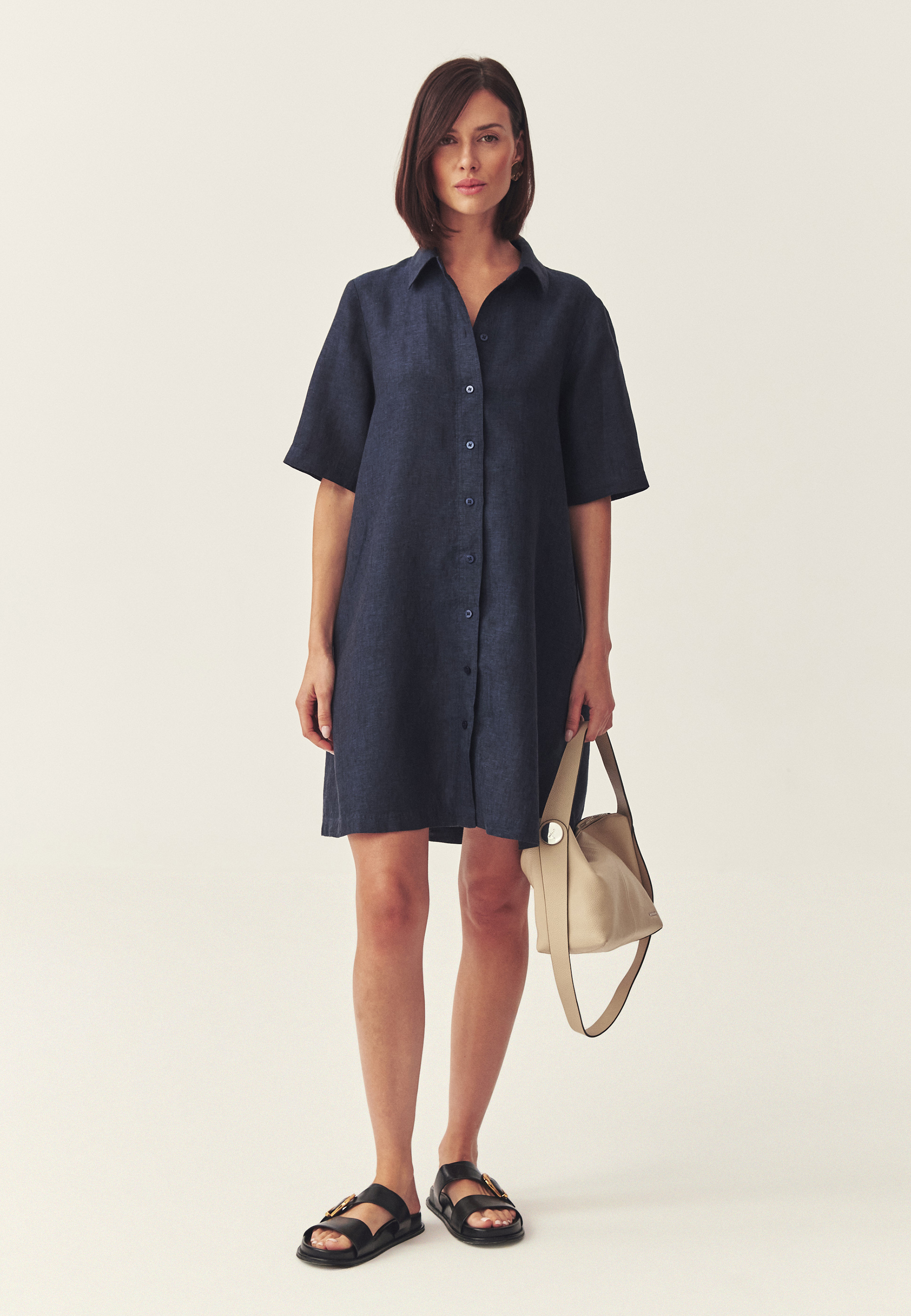 KOŠILOVÉ ŠATY ZE LNU – TADE