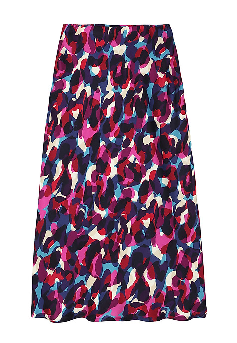 PATTERNED SKIRT MADE OF SATIN FABRIC - SATINI 7 MULTICOLOR 2