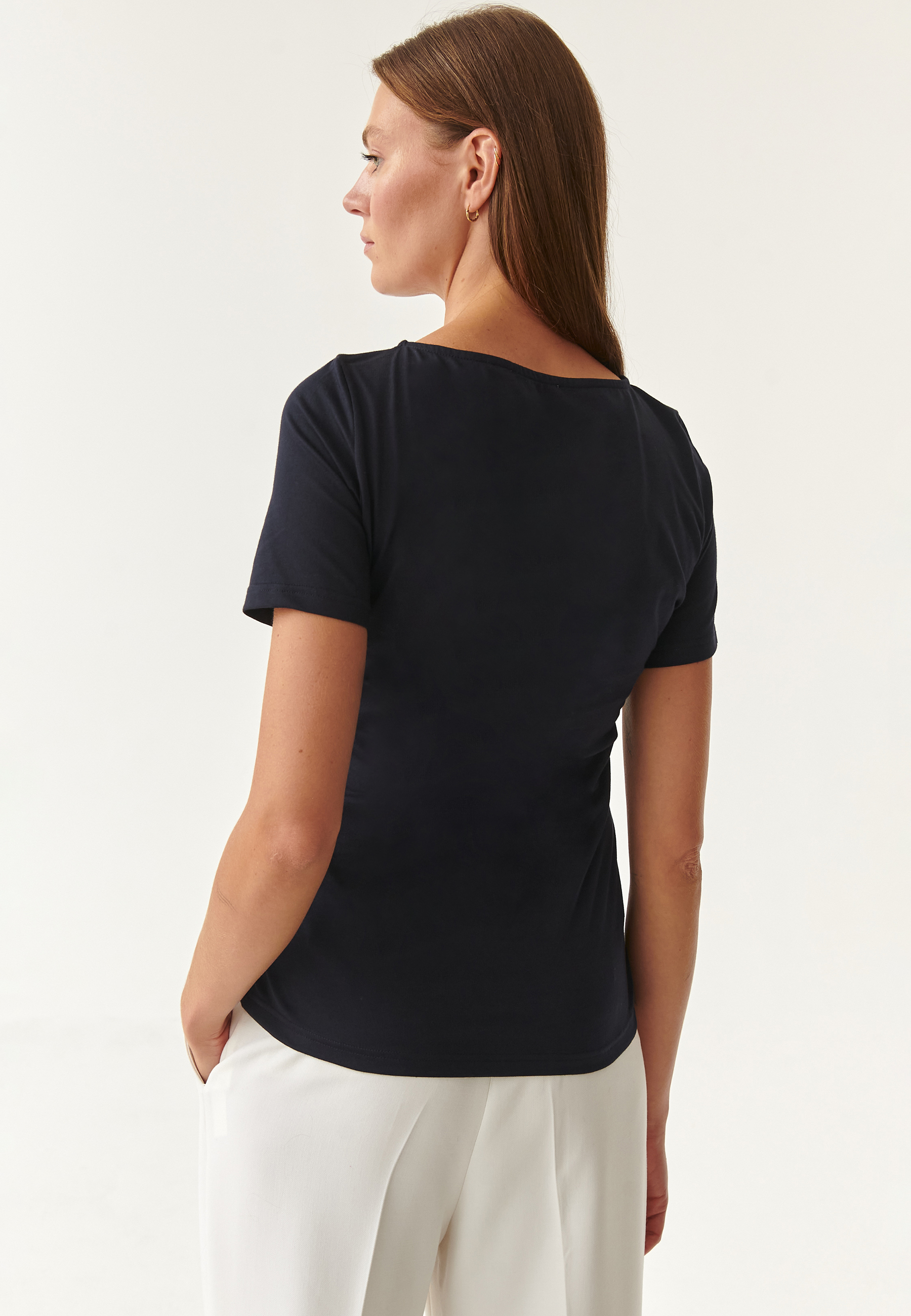 TALIOWANY T-SHIRT DAMSKI MIKAJANA 1 JS GRANATOWY 2