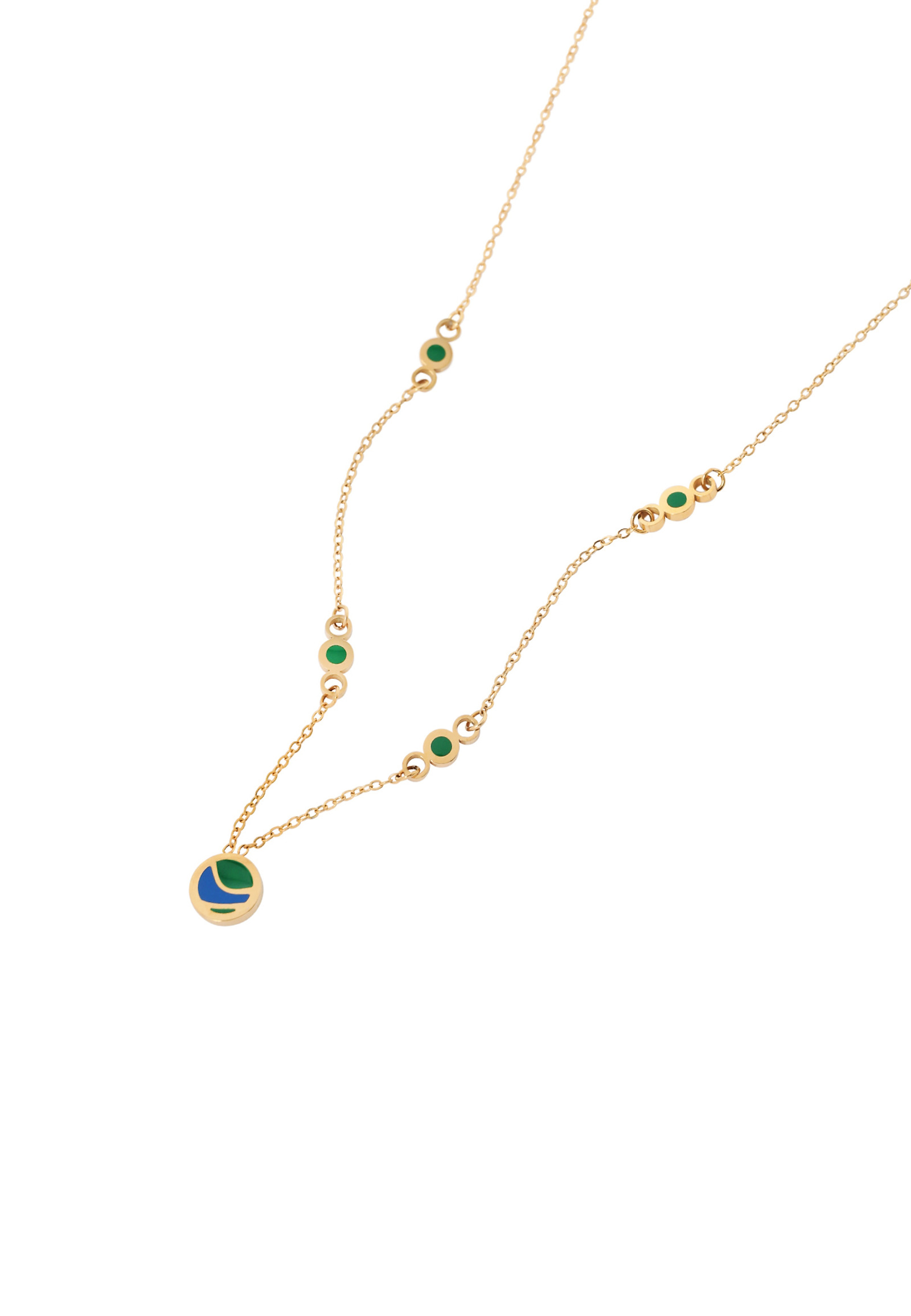 GOLD-PLATED NECKLACE WITH PENDANT - BISMA GOLD-PLATED NECKLACE WITH PENDANT - BISMA MULTICOLOR 107533