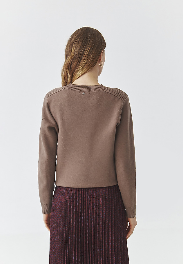 LADIES' BOMBER SWEATER WITH PRESS STUDS- ANGIE LADIES' BOMBER SWEATER WITH PRESS STUDS- ANGIE BEŻOWY 4