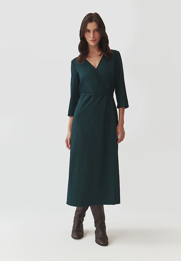 FABRIC DRESS WITH ENVELOPE CUT — ZEREWIANA FABRIC DRESS WITH ENVELOPE CUT — ZEREWIANA ZIELONY 1
