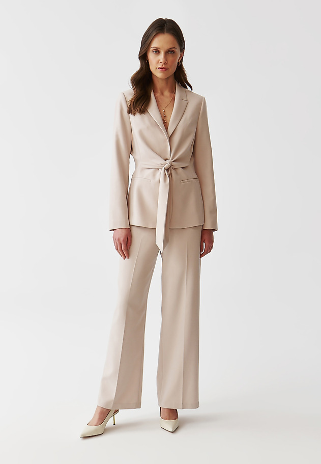 ELEGANT LADIES’ JACKET WITH MODERN BELT - KOALA ELEGANT LADIES’ JACKET WITH MODERN BELT - KOALA BEIGE 2