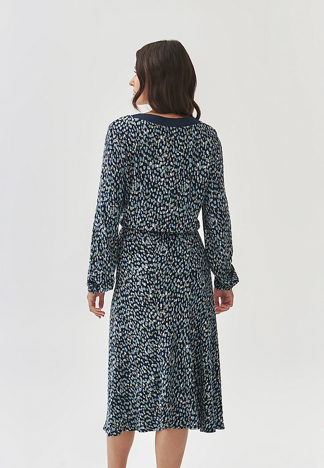 FABRIC DRESS WITH V-NECKLINE - SPLATI FABRIC DRESS WITH V-NECKLINE - SPLATI MULTIKOLOR 3