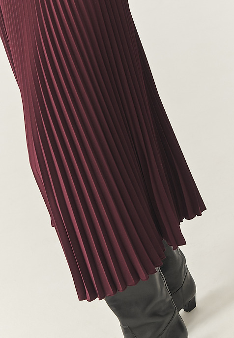 PLEATED MIDI SKIRT - BRIMI RED 2