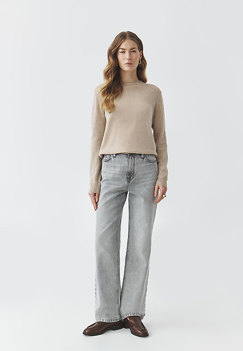CLASSIC LADIES' HALF TURTLENECK JUMPER — INDI BEIGE 2