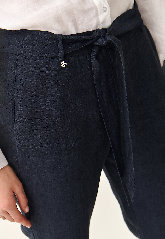 LOOSE LINEN TROUSERS TOMIKO LOOSE LINEN TROUSERS TOMIKO NAVY BLUE 4
