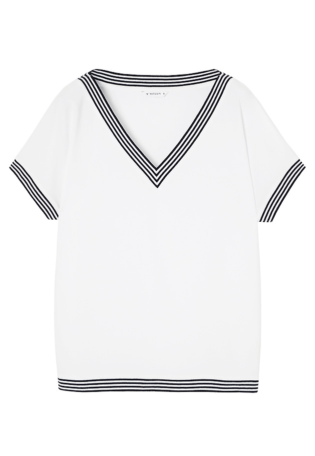KNITTED BLOUSE WITH COTTON AND MODAL - KAJSALA KNITTED BLOUSE WITH COTTON AND MODAL - KAJSALA BIAŁY 6