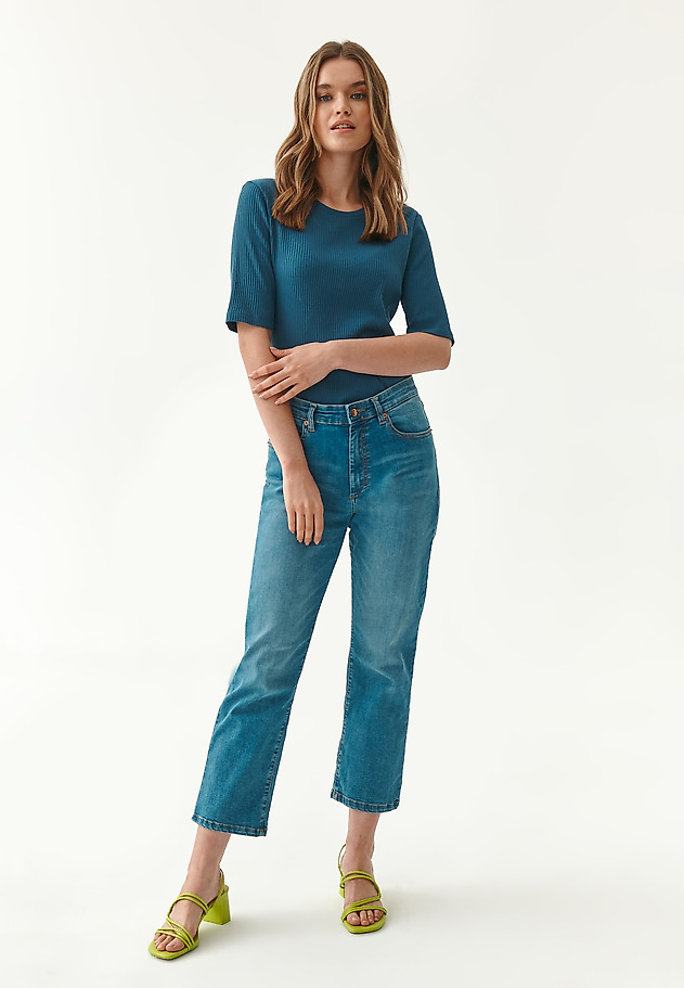 BLUZKA DAMSKA W PRĄŻEK BARI BLUZKA DAMSKA W PRĄŻEK BARI NIEBIESKI 4