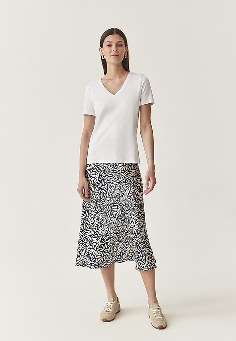 SATIN VISCOSE MIDI SKIRT - SATINI CZ MULTICOLOR 2