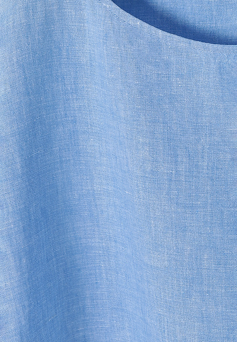 LADIES' SHORT SLEEVE LINEN BLOUSE OMA BLUE 2