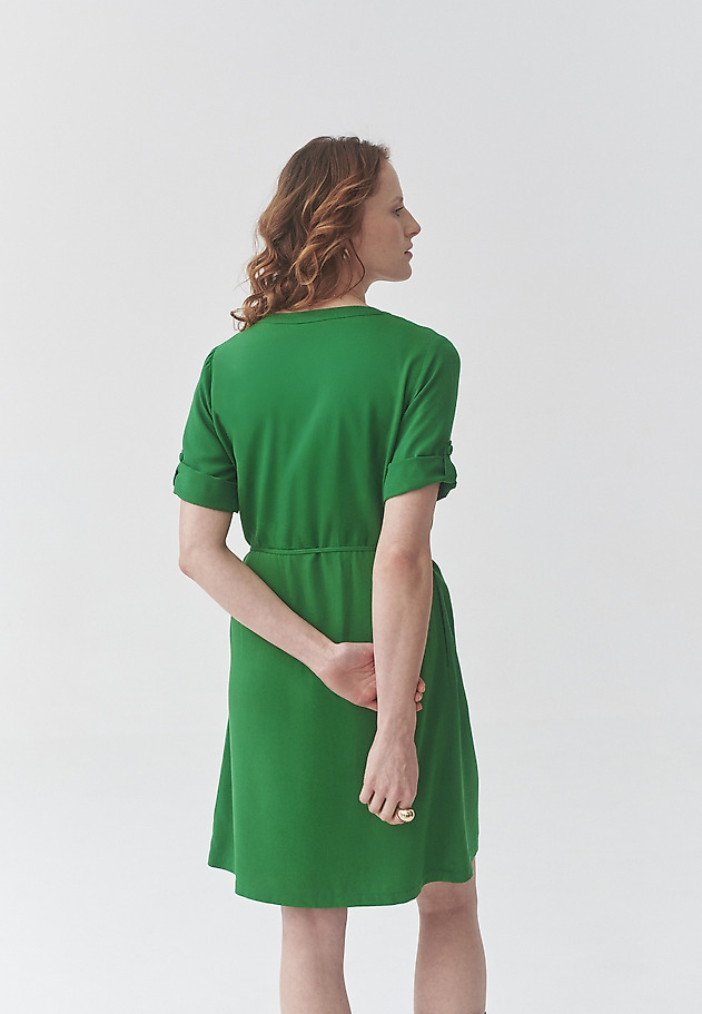 VISCOSE KNEE-LENGTH DRESS - OLIWERA VISCOSE KNEE-LENGTH DRESS - OLIWERA ZIELONY 4