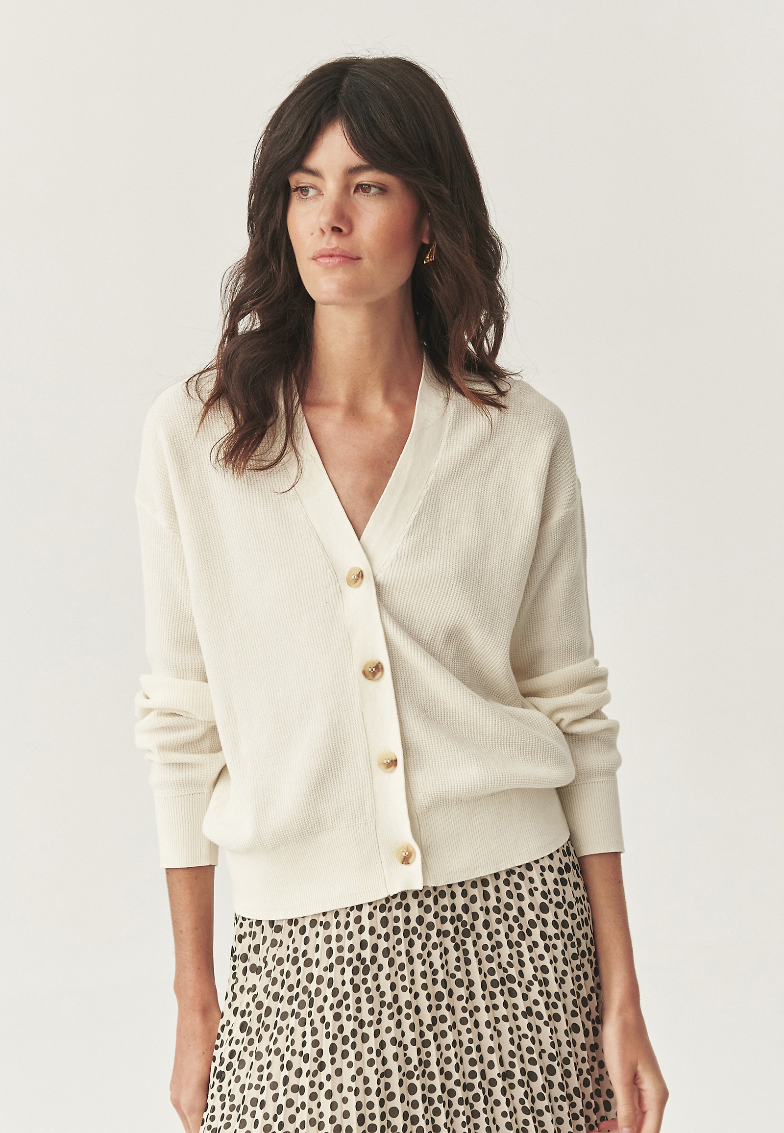 BAVLNENÝ KARDIGÁN - PONKONI BAVLNENÝ KARDIGÁN - PONKONI ECRU 113650