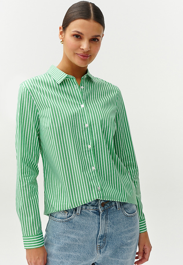 LADIES’ STRIPED SHIRT - GONIKO LADIES’ STRIPED SHIRT - GONIKO ZIELONY 3
