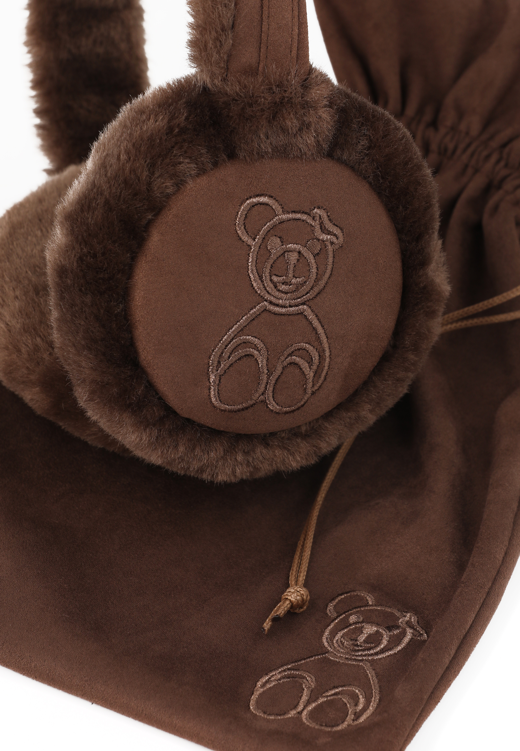 NAUSZNIKI Z MOTYWEM MISIA USZATKA - MILO BRĄZOWY 2