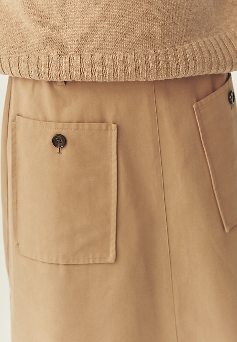 FLARED SKIRT WITH LARGE POCKETS - LONG ISLAND BEIGE 2