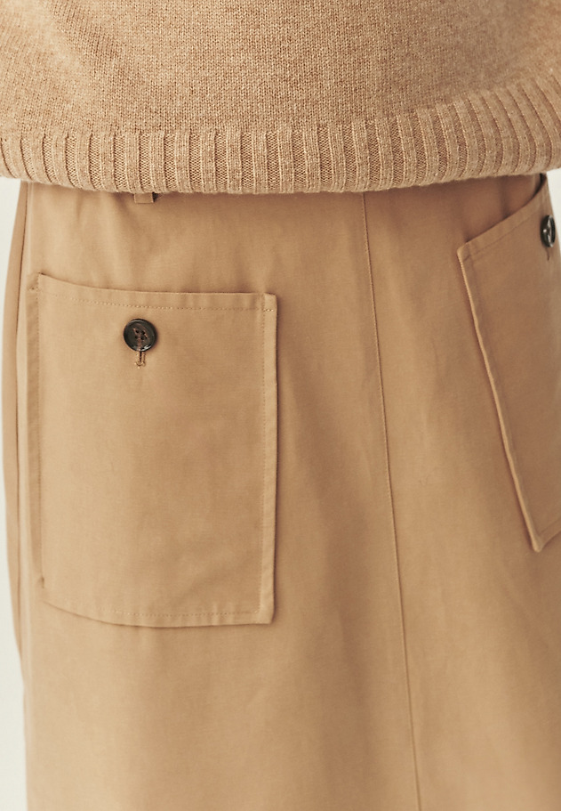 FLARED SKIRT WITH LARGE POCKETS - LONG ISLAND FLARED SKIRT WITH LARGE POCKETS - LONG ISLAND BEIGE 4